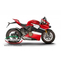Carbonvani - Ducati Panigale V4 / S / Speciale "ARUBA" Design Carbon Fiber Full Fairing Kit - ROAD VERSION (8 pieces)